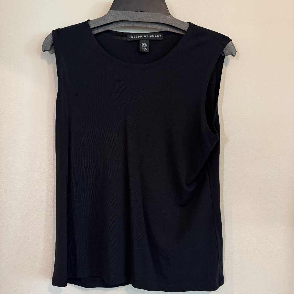 JOSEPHINE CHAUS Black Rayon Poly Blend Sleeveless Dress Tank Top Women’s Size La